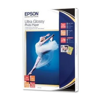 Fotopapír Epson Ultra Glossy Photo Paper, foto papír, lesklý, bílý, R200, R300, R800, RX425, RX500, 13x18cm, 5x7", 300 g/m2, 50 ks, C1