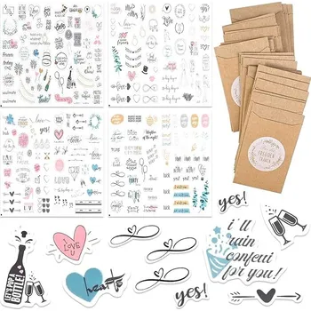 Svatební dekorace Svatební samolepky s papírovými sáčky