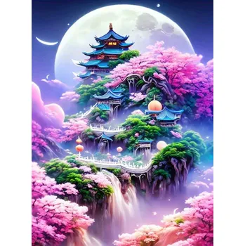 Diamantové malování Diamantové malování - Chrám (60x80)