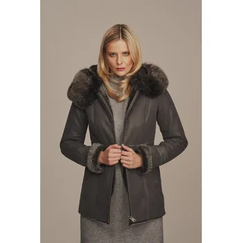 Dámský kožich Dámská zimní kožená bunda - Dámský kožich - jehnětina (XXL - 46)