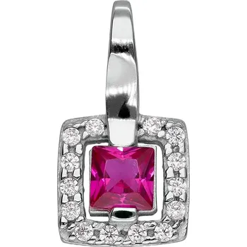 Přívěsek Zlaton Přívěsek bílé zlato s růžovým kamenem 1.2cm 0.5g 000360209242
