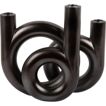 Svícen present time Svícen RINGS na 3 svíčky, černý