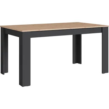 Jídelní stůl byLIVING NORI jídelní stůl / Moderní kuchyňský stůl v dubovém vzhledu / Antracitová melaminová podnož / Velký stůl / 160 x 90, V 75 cm |
