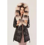 Dámská černá péřová bunda s kapucí (XXXL - 48)