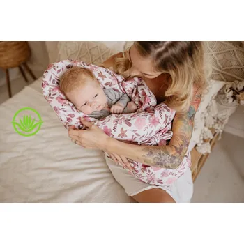 Zavinovačka MIMOUŠEK Péřová zavinovačka Aloe Vera nolah Velikost zavinovačky: 80x80 cm, Varianta péřové zavinovačky: péřová výplň + povlak zapínání na knoflíky