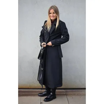 Dámský kabát kabát M.ASCH-Be original Long Trench Coat - Black S/M