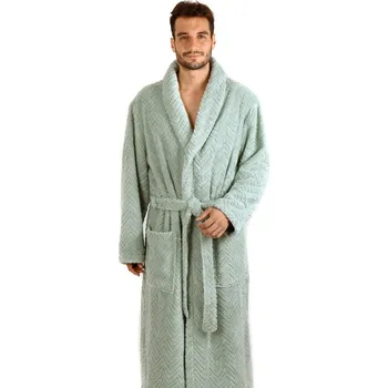 Pánský župan Bavlněný župan Athena s límcem olivová 21 16 6251 - L