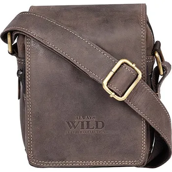 Pánská messenger taška z přírodní nubukové kůže Barva: Hnědá