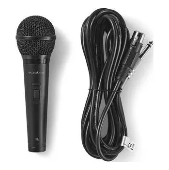 Mikrofon NEDIS kabelový mikrofon/ Kardioid/ odnímatelný kabel 5m/ 600 Ohm/ -72 dB/ jack 6.35 mm/ vypínač/ ABS/ černý