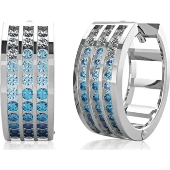 Náušnice Couple, Moderní náušnice Brenda, bílé zlato a modré zirkony, 585-66-3-0266.1B00.0.00.302.61