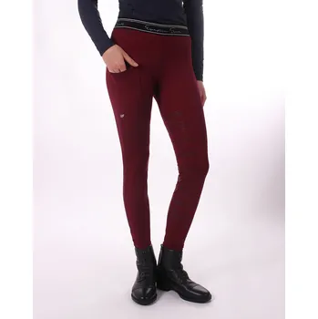 Jezdecké kalhoty Dětské jezdecké legíny QHP Eden - se silikonovým sedem, 176 - Tmavě modrá