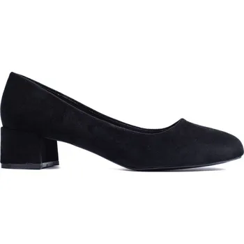 Dámské lodičky Černé semišové dámské lodičky na nízkém podpatku GD-FL490B Velikost: 36