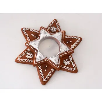 Vánoční svícen Canea Polsko Dekorační svícen PERNÍKOVÁ HVĚZDA 2 cm