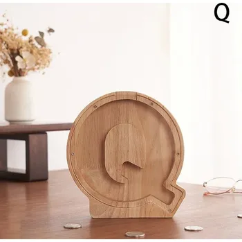 Pokladnička Dřevěná abecední pokladnička pro děti | Dětská dekorace, Pokladnička - Q