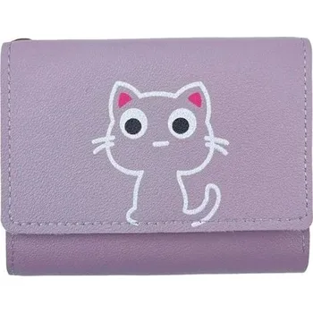 Dámská peněženka s kočičím motivem - Fialová