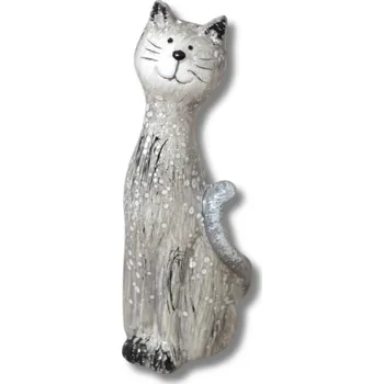 Velikonoční dekorace Dekorace - Kočka vysoká štíhlá 13,5cm šedá