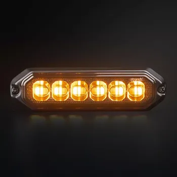 Maják Výstražné světlo Strands Dark Knight, 6 LED, 10-32V, 12W, ECE R10, R65- oranžová/bílá