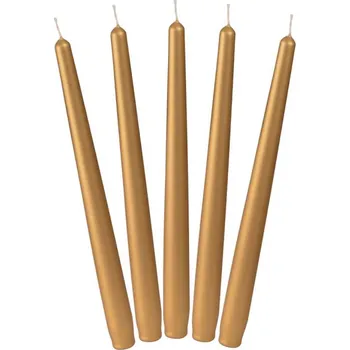 Svíčka LIMA Svíčka konická 22 x 250 mm - zlatá - 1 ks