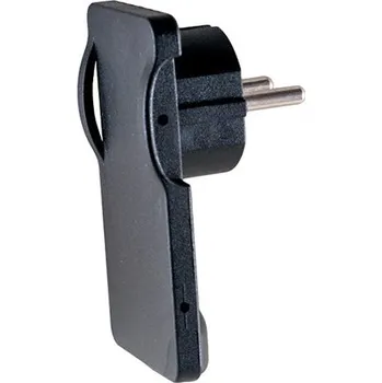 Elektrická zásuvka Plochá zástrčka 250V s rukojetí, černá barva