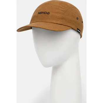 Kšiltovka Bavlněná baseballová čepice NEIGHBORHOOD Mil Jet Cap hnědá barva, s aplikací, 242YGNH.HT06, ONE SIZE, 82X