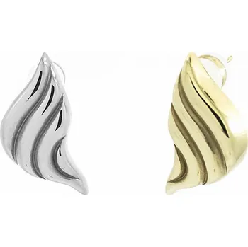 Náušnice Náušnice z chirurgické oceli 25mm Ocean Wave - Light Gold RL