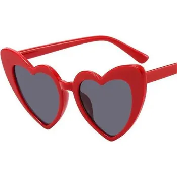 Sluneční brýle | retro brýle styl srdce - červená