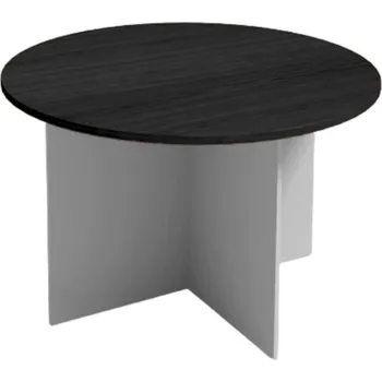 Psací stůl Jednací stůl s kulatou deskou PRIMO GRAY, průměr 120 cm, šedá/wenge