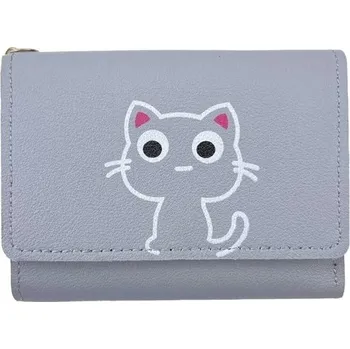 Dámská peněženka s kočičím motivem - šedá