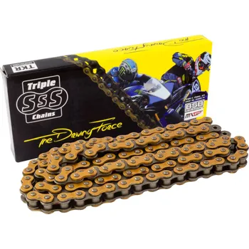 Řetěz na kolo Triple S standard řetěz 420-114 článků, zlatá barva CHS420114GD
