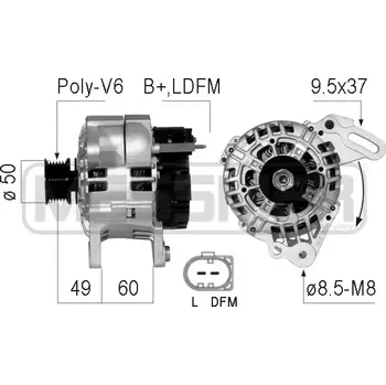 Alternátor ERA Alternátor ERA 210731A + DOPRAVA ZDARMA!