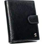Vertikální pánská peněženka z přírodní kůže s technologií RFID Hlavní barva \ zapínání: černá \ západka