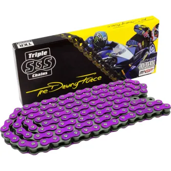 Řetěz na kolo Triple S standard řetěz 420-114 článků, fialová barva CHS420114PU