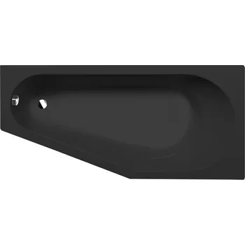 Vana Polysan TIGRA R asymetrická vana 170x80x46cm, černá mat