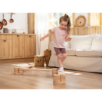 Balanční podložka Montessori Furniture Zigzag balanční chodník natural