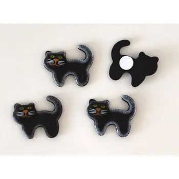 Dřevěná dekorace - Černá kočička