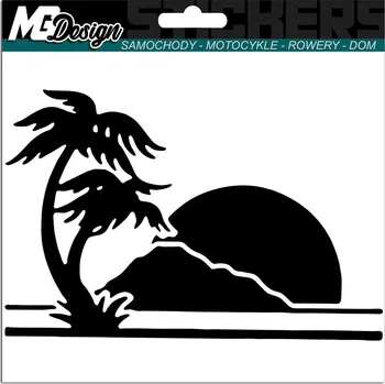 Samolepicí dekorace na vozidlo NÁLEPKA na auto PALMY PLÁŽ ZÁPAD SLUNCE 10x15 cm