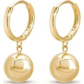 Náušnice biju Stříbrné visací náušnice pozlacené 14k zlatem s kuličkou 3353