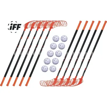 Florbalová hůl Set Accufli AirTek IFF Orange (10 hokejek) 100 cm (= 111 cm) 8x levá / 2x pravá