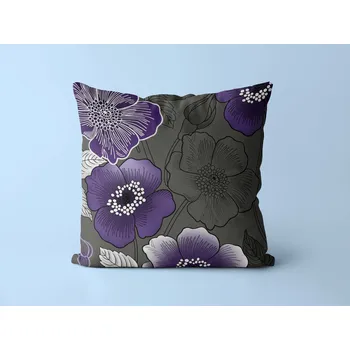 Dekorativní polštářek Aaryans Bavlněný dekorační polštářek Rosehip fialový 40 x 40 cm