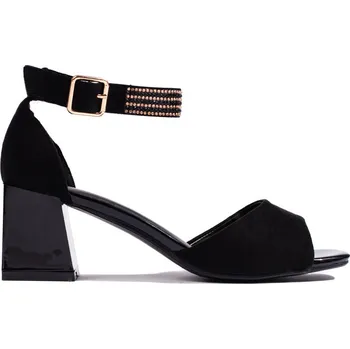 Dámské sandále Černé sandály na nízkém podpatku GD-FL-1120B Velikost: 39