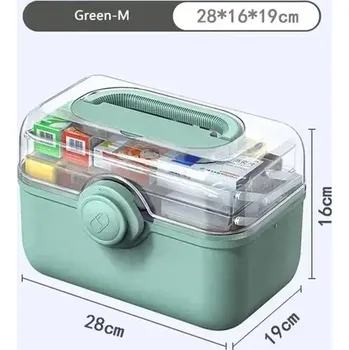 Lékárnička Přenosná lékárnička pro domácnost a cestování | organizér na léky - Green-M