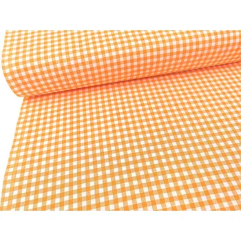 Mirtex Plátno DOMESTIK 145/21375-7 Káro Oranžové kostky 7mm šíře 150cm Ceník: METRÁŽ: od 1 metrů