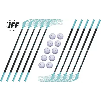 Florbalová hůl Set Accufli AirTek IFF Teal (10 hokejek) 100 cm (= 111 cm) 3x levá / 7x pravá