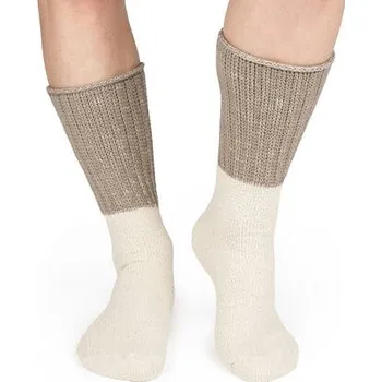 Vlnka Prodloužené ovčí ponožky Merino hnědá velikost ponožek 39-42