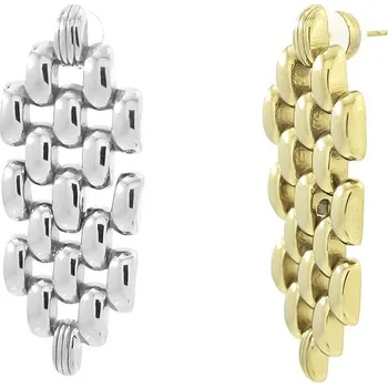 Náušnice Náušnice z chirurgické oceli 47mm Endless Links - Light Gold RL