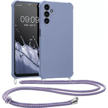 Pouzdro na mobilní telefon Pouzdro kwmobile Crossbody na mobil Samsung Galaxy A14 5G / LTE s popruhem přes rameno - lavender (Silikonový kryt či obal s popruhem kwmobile Crossbodyna mobil Samsung Galaxy A14 5G / LTE lavender)