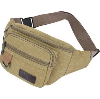 Ledvinka Cestovní plátěná ledvinka pro muže a ženy | pouzdro, taška na bok - Khaki