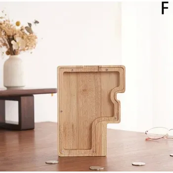 Pokladnička Dřevěná abecední pokladnička pro děti | Dětská dekorace, Pokladnička - F