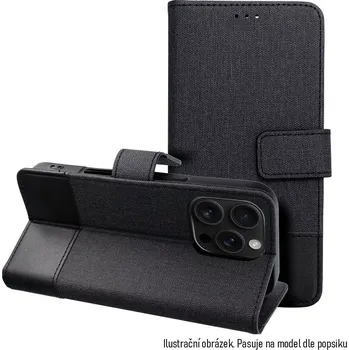 Pouzdro na mobilní telefon Knížkové flip pouzdro - Samsung Galaxy A25 5G - COOLCASE GOMMA BOOK - černé (Coolcase Gomma Book flipové pouzdro, obal pro Samsung Galaxy A25 5G – elegantní TPU kryt se sloty na karty a magnetickým uzávěrem)