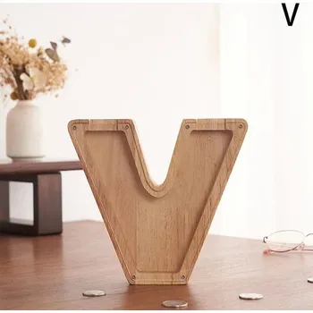 Pokladnička Dřevěná abecední pokladnička pro děti | Dětská dekorace, Pokladnička - V